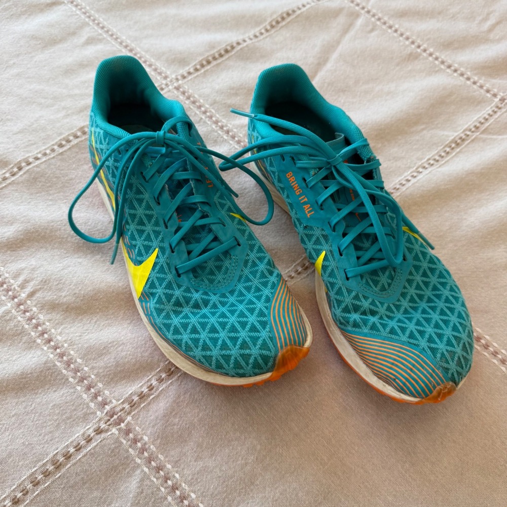 Nike Zoom Rival Fly 2 Men's Track Spikes Teal‎ Yellow AJ0851 300 US 6.5
